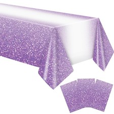 3 Packs Purple Table Cloths for Parties Gradient Pastel Purple Disposable Tab...
