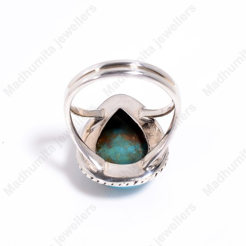 Irani Turquoise Ring 925 Sterling Silver Statement Blue Arizona Ring For Women - Picture 5 of 5