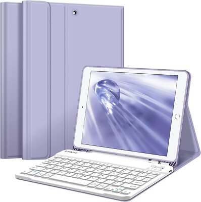 Keyboard Case for For iPad 9th/8th/7th Gen 10.2 inch Stand Cover w Pencil Holder