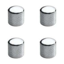4 Pcs Chrome Guitar Bass Flat Top Barrel Knob Quality Telecaster Guitar Knobs