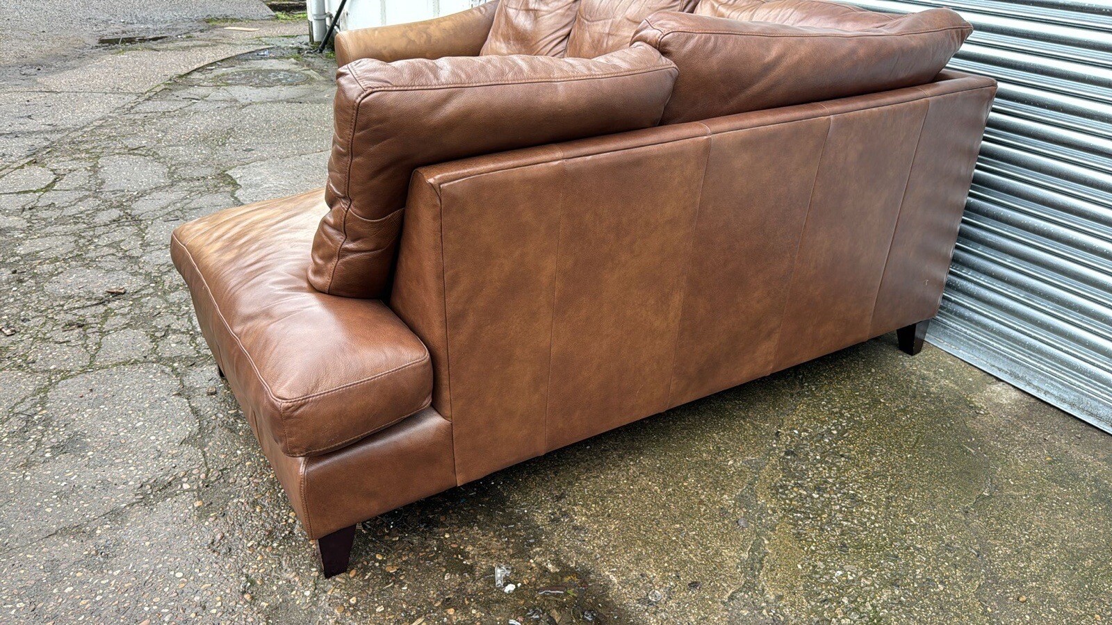 LAURA ASHLEY BASLOW BROWN LEATHER CORNER SOFA eBay