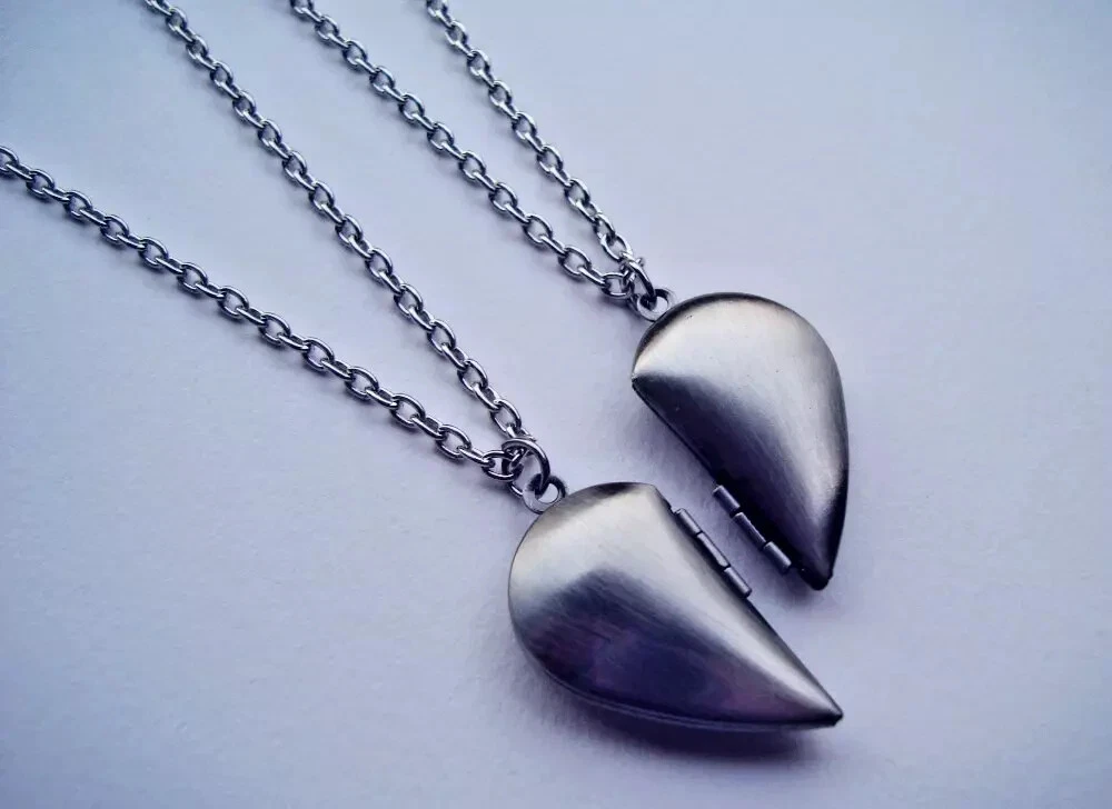 Ciondolo Cuore con cuoricino vuoto in Acciaio inox 13mm | GDO