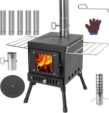 Wood Stove Outdoor Burning Camping Portable Tent with Heat Control Stovepipe