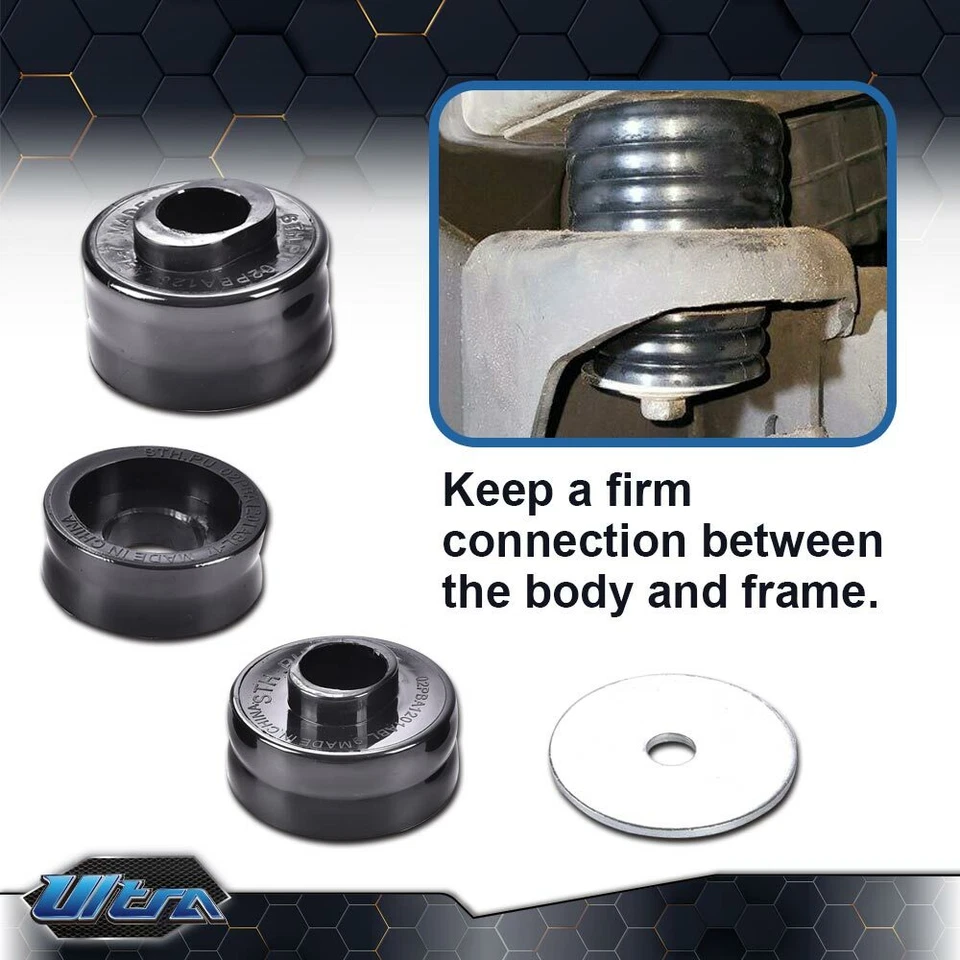 Kit de buje de montaje de carrocería negro apto para 99-17 Ford F250 F350 Super Duty KF04050BK Foto 4 de 4