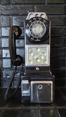 Vintage GTE Automatic Electric Company rotary pay phone. Authentic Item! Working