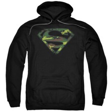 SUPERMAN DISTRESSED CAMO SHIELD Licensed Adult Hooded Sweatshirt Hoodie SM-5XL