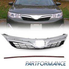 Front Bumper Chrome Dark Gray Grill Mesh Grille For 12-14 Toyota Camry Le Xle