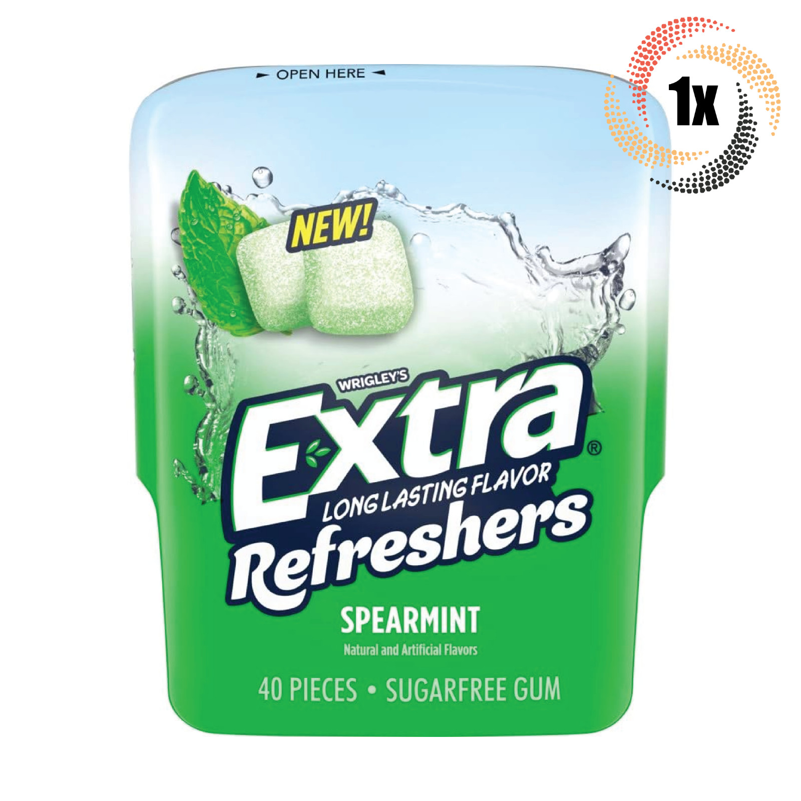 1x Бутылка мятной жвачки Wrigleys Extra Refreshers 40 штук в бутылке Без сахара 2190₽
