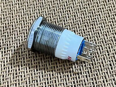 19mm 220V RED Led Circular Push Button Metal ON-OFF Lock Switch Connector