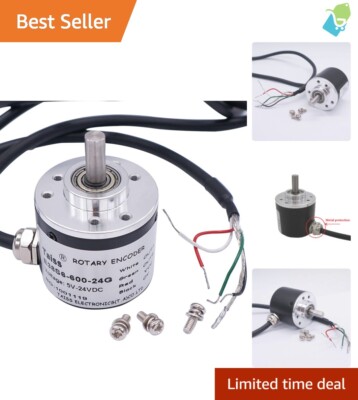 Wide Voltage Incremental Rotary Encoder - 6mm Shaft, NPN Open Collector Output