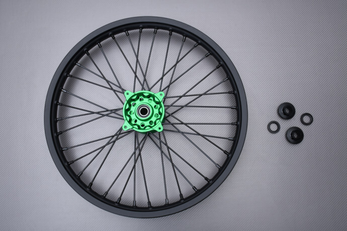 Roue avant KAWASAKI KX 125 2006 jante verte complète Enduro 1,6x21