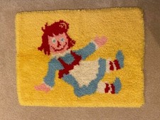 Raggedy Ann Handmade 29" x 22" Latch Hook Rug 