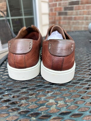 FRYE Mens Brown Gabe Gore Oxford Leather Casual Slip On 