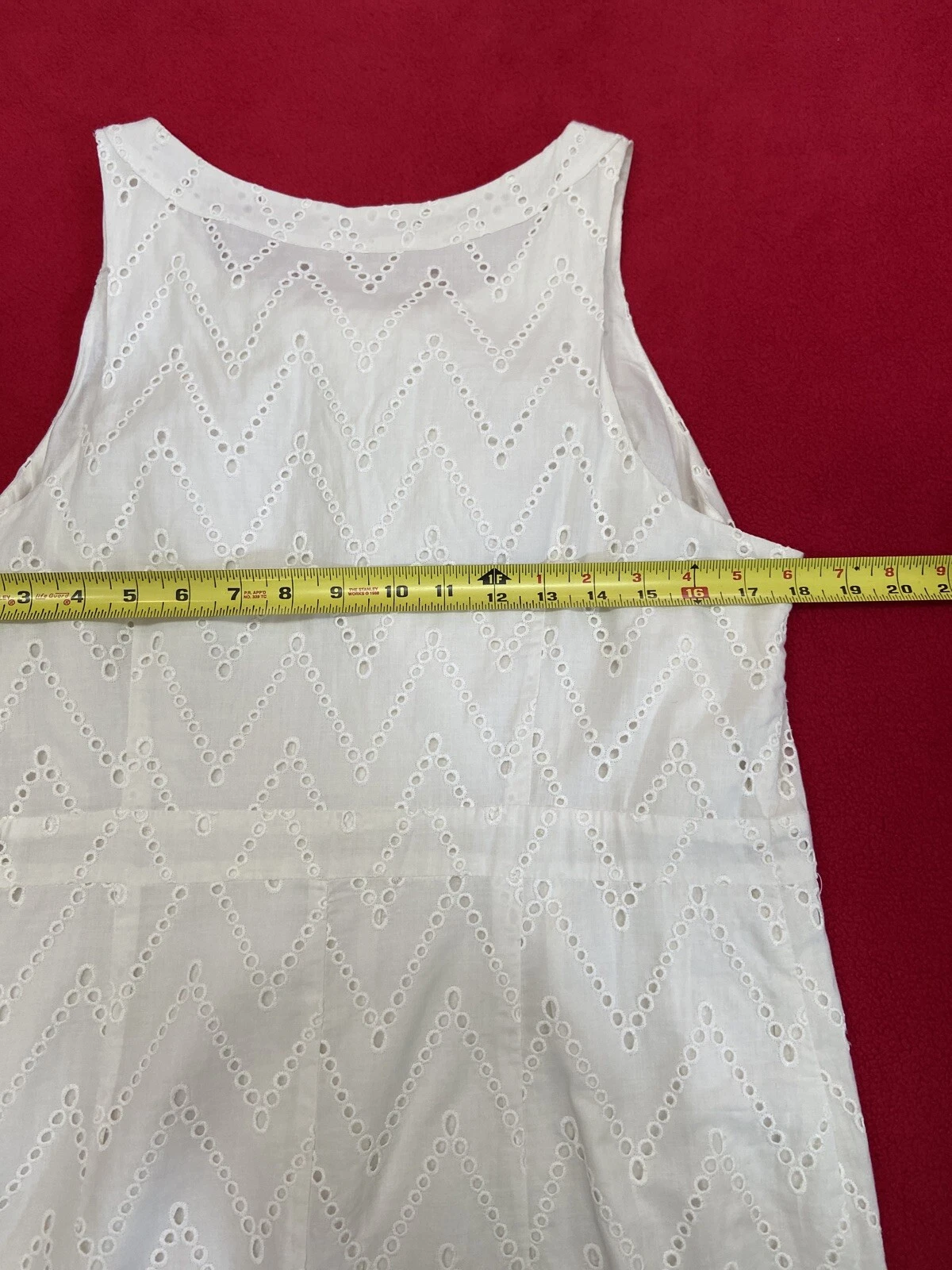OFF WHITE Abito donna OFF WHITE EYELET Merona avorio cotone occhiellato cambio taglia 14