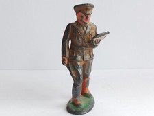 Vintage Barclay Manoil Lead Toy Soldier Officer Reading Orders 1930s
