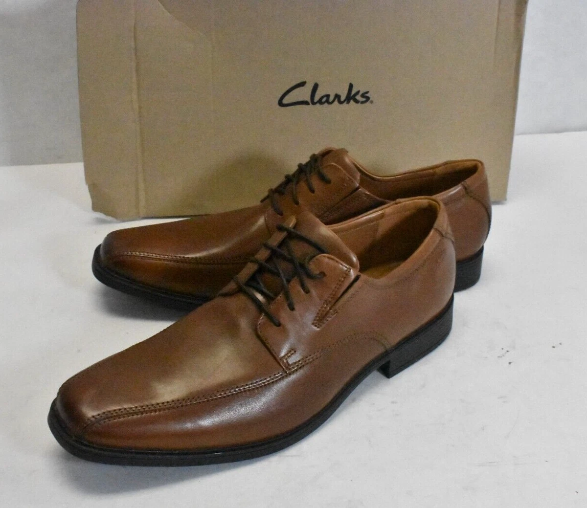Clarks Men s Formal Dress Leather Lace Up Shoes Tilden Walk Brown