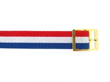 Watchband Nylon strap 11/16" 18 mm red white blue three stripes lot of 10 one pc