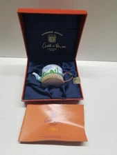 Vintage CHARLOTTE DI VITA Miniature ENAMEL TEAPOT Claude Monet Poppy Field 1890