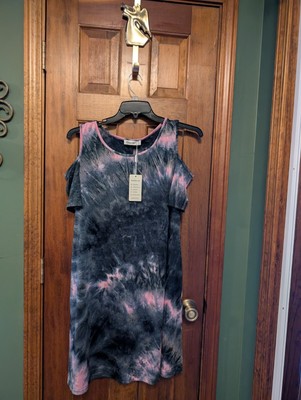  New Cold Shoulder Tye Dye Dress Size 18 Fits Like a (12/14)