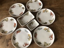 Konvolut - Krautheim Selb Bavaria, 6 Teller (19,5 cm), 2 Schälchen, 60er Vintage