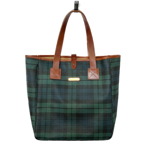 バッグ Ralph Lauren Blackwatch Leather Tote NEW Vintage Ralph Lauren Polo Plaid Blackwatch Leather Canvas Tote
