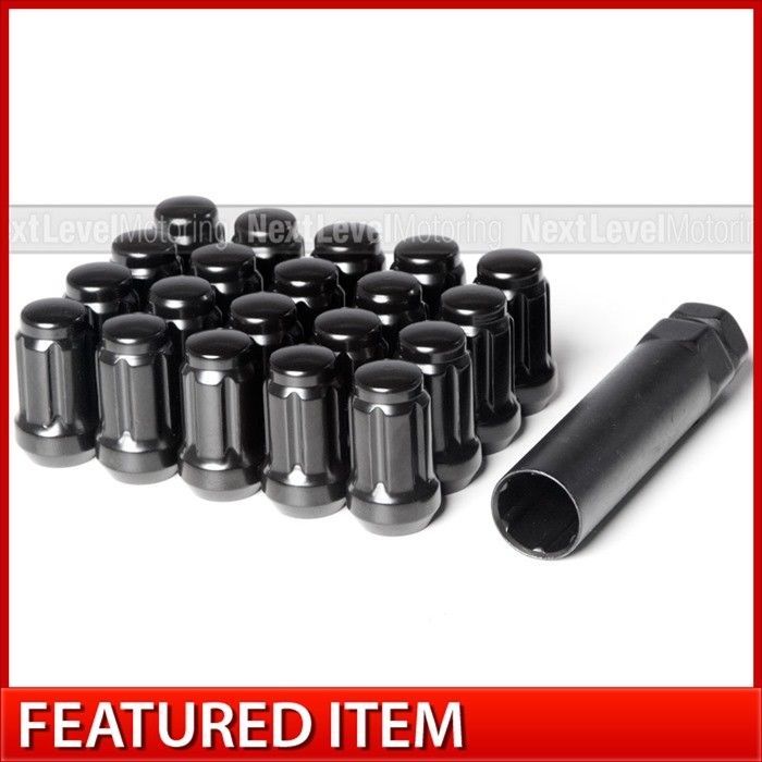20 BLACK SPLINE DRIVE TUNER LUG NUTS 12X1.25 FIT XXR 536 550 551 552