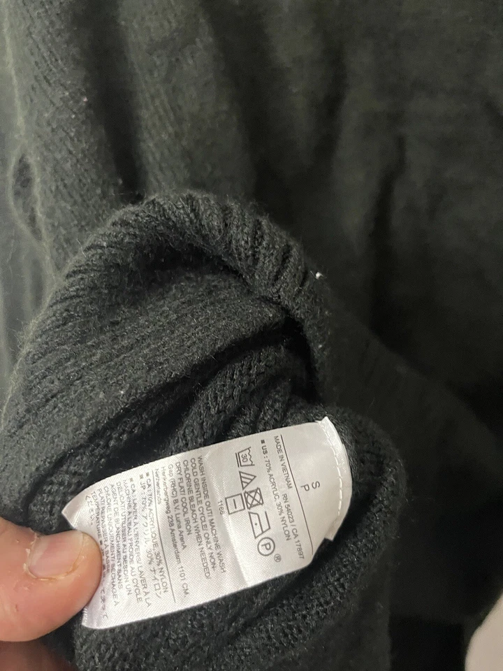 Женский свитер Banana Republic с круглым вырезом размер Small черная акриловая смесь - Изображение 4 из 4