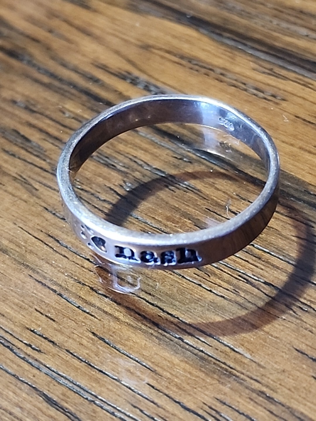 925 Sterling Silver Paw Print Ring Handmade Nash Band Ring Sz 8.5