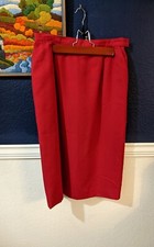 VTG Pendleton Red Straight Below Knee Pencil Career Skirt Sz Small S