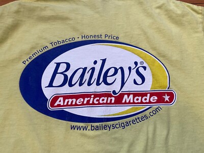 baileys cigarettes Vtg 90s Bailey's Premium Tobacco Cigarette T-Shirt Size XL