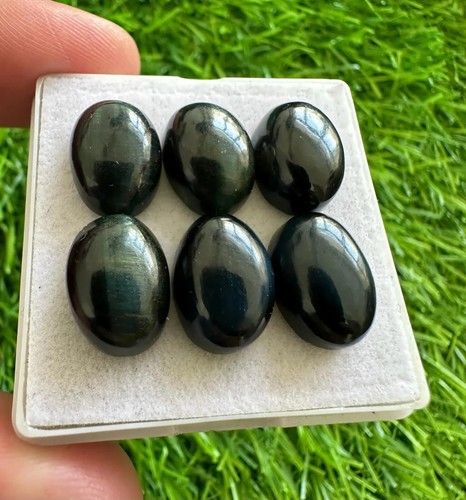 Natural Falcon Eye 10x14MM Oval Cabochon 5Pcs Lot | Tiger' Eye Cabochon Lots - Picture 4 of 4