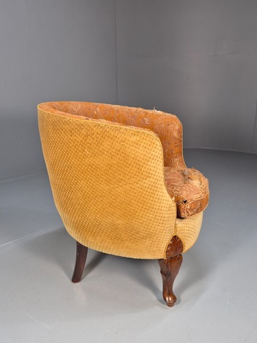 Vintage Danish Art Deco Tub Chair Gold Moquette Upholstery 1920s EB9055 VCLO - Picture 10 of 18
