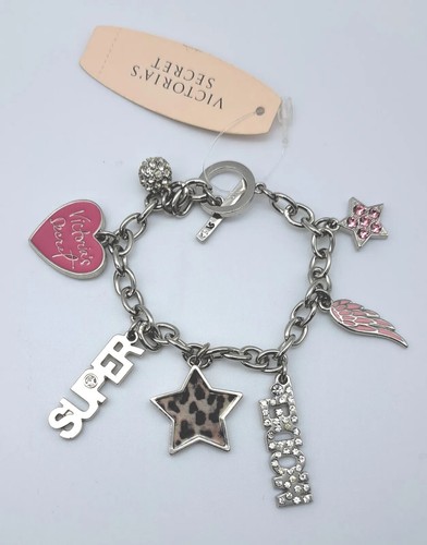 COLLECTOR Victoria's Secret SUPERMODEL Bling Charm Bracelet NEW IN POUCH RARE!