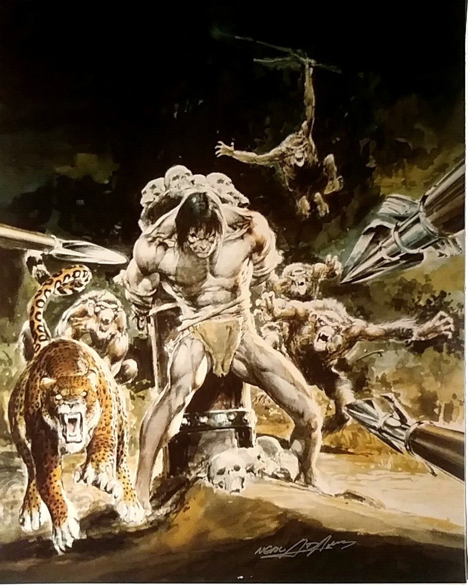 NEAL ADAMS BEASTS OF TARZAN, O.O.A.K. PRINT, 16x20