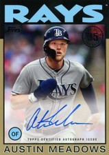 2021 Topps Update 1986 35th Anniversary Austin Meadows #86A-AM Gold /50 Auto