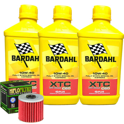 Set Service Bardahl Öl XTC 10W40 Filter für Kawasaki Kef300 Lakota 2001>2003