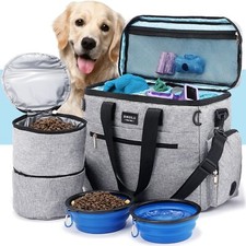 Dog Travel Bag, Weekend Pet Travel Set for Dog and Cat, Multi-Function Pockets