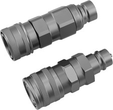 Hydraulic Quick Connect Coupler Adapter Set 1/2" Body Flat Face ISO 16028 to Ag