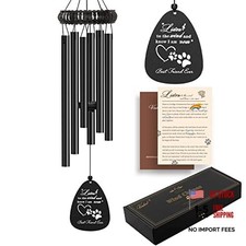 28" Pet Sympathy Wind Chimes, Dog Memorial Gifts for Loss of F-wreath-black