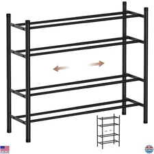 AceMining 4-Tier Adjustable Shoe Rack - Heavy Duty Metal Organizer for Closet
