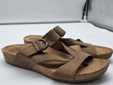 EuroSoft By Sofft Sandals Womens 8.5 Brown Gladis Strappy Wedge Comfort Shoes