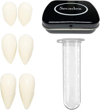 Cosplay 3 Pairs Vampire Teeth with Adhesive Dentures Halloween Party Props Fangs