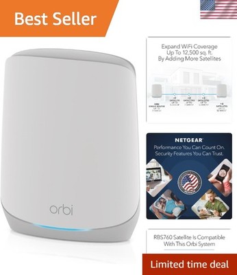 Orbi Whole Home Tri-Band Mesh WiFi 6 Add-on Satellite   Works with Your Orbi ...