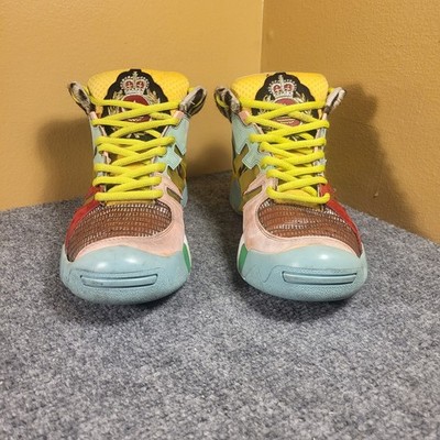 Adidas Rare Jeremy Scott Top Scott JS Streetball Art Green/Black Size 8.5 