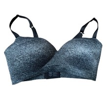 Soma Embliss Luxe Wireless Gray Heather Lace J Hook Bra Size 38 DD