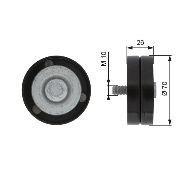 Umlenk-/FüHrungsrolle Keilrippenriemen Drivealign™ Gates T36363 FüR Jeep KJ CRD-image