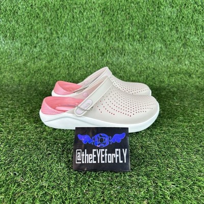 CROCS Literide Clog Beige Pink White RARE 204592-6PL Women s Size 7 NEW