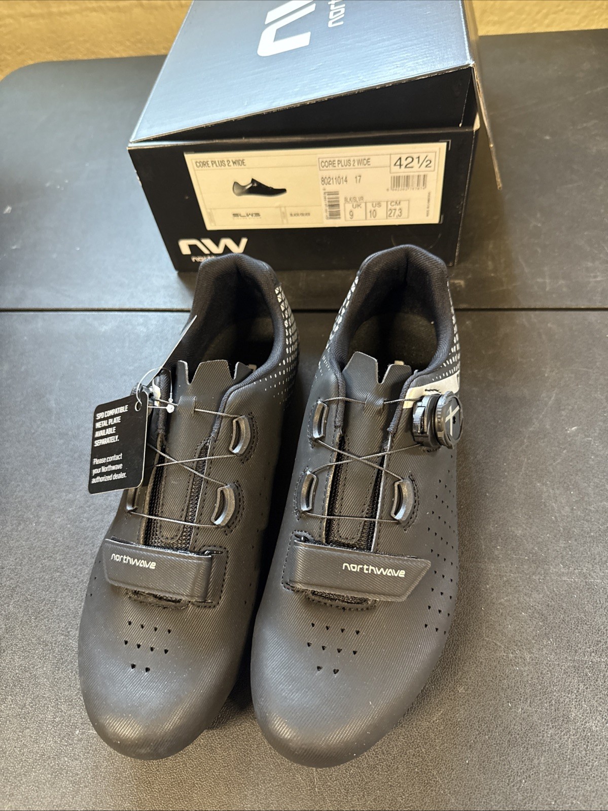 Northwave Core Plus 2 Wide Cycling Shoes US 10 Euro 42.5  (9