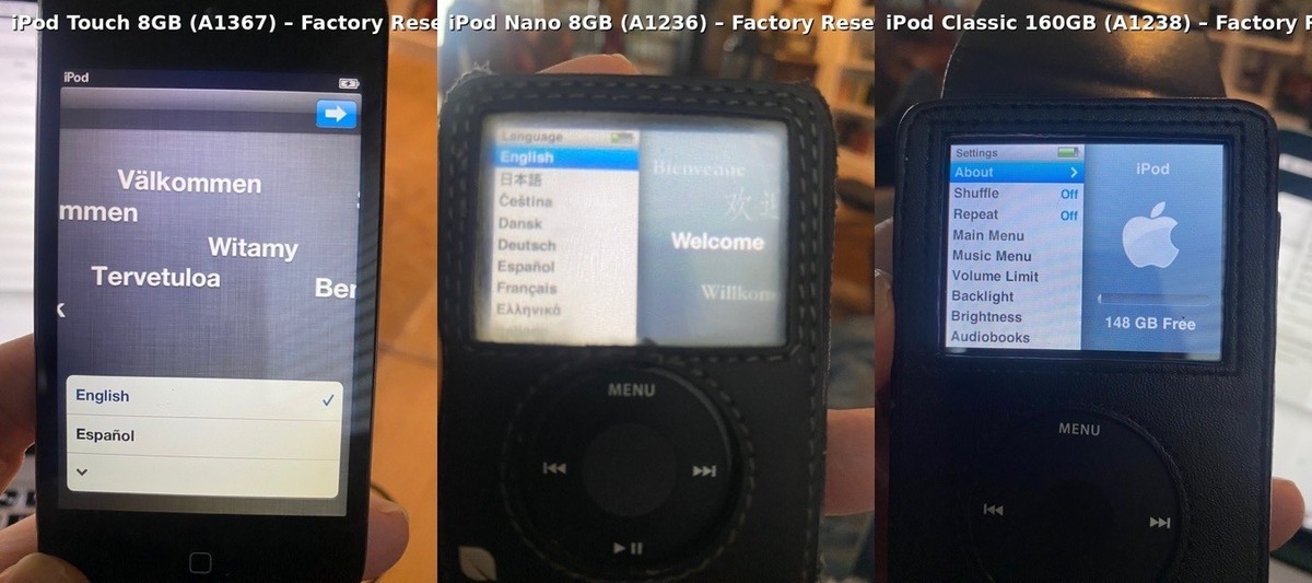 Apple iPod classic 160GB + iPodnanoセット Apple iPod Bundle– Classic 160GB + Nano 8GB + Touch 8GB – Working