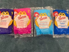 Barbie 1998 McDonald's Vintage Collectable Happy Meal Toys Complete set of 4 NIP